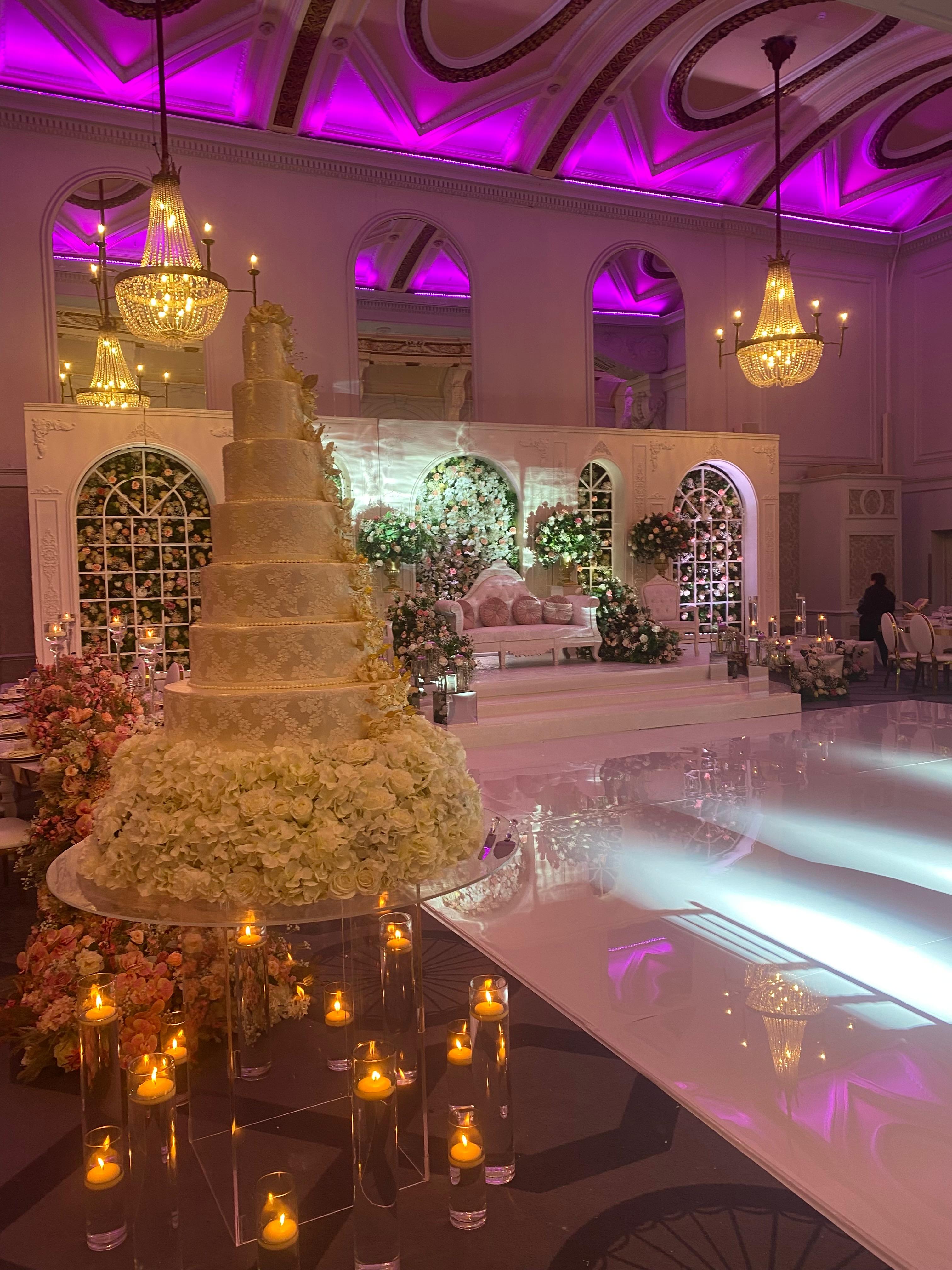 Luxury wedding stage with floral styling